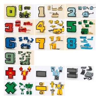 7-15PCS Montáž Stavebné Bloky, Vzdelávacie Hračky Akcie Obrázok Transformácie Číslo Robot Deformácie Robot Hračka pre Deti,
