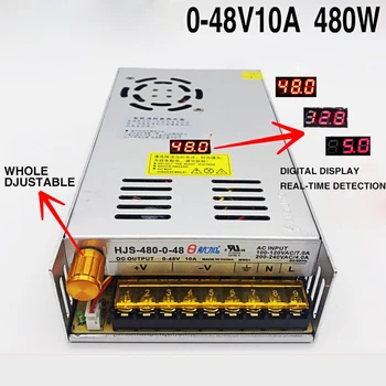 Ankang nastaviteľné DC regulátor napätia digitálny displej prepínanie napájania 0-48V10A480W air plus HJS-480-0-48