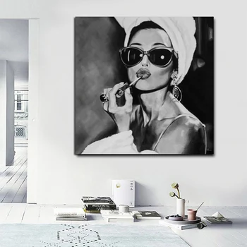 Čierne a Biele Fotografie, Art Audrey Hepburn Plátno na Maľovanie Nordic Plagáty A Vytlačí na Stenu Obrázok Pre Obývacia Izba Salon Stenu Decor