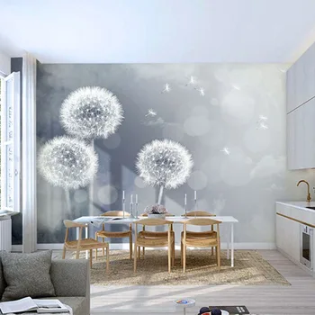 Moderný Jednoduchý Foto Tapety 3D Romantický Púpava Pozadie nástennú maľbu Obývacia Izba, Spálňa Reštaurácia Domova obklady Stien