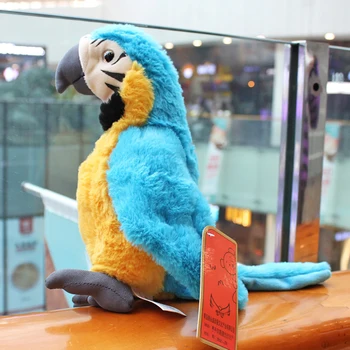 Roztomilý simulácia papagáj bábika plyšové hračky cartoon mäkké plyšové zvieratko plyšové dekorácie, detské hračky darček k narodeninám 25 cm WJ254