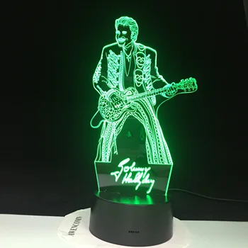 Johnny Hallyday Gitara Domáce Dekorácie Svetlé Base Remote Touch Farby Spálňa Nočného Dovolenku Dar Dropshipping