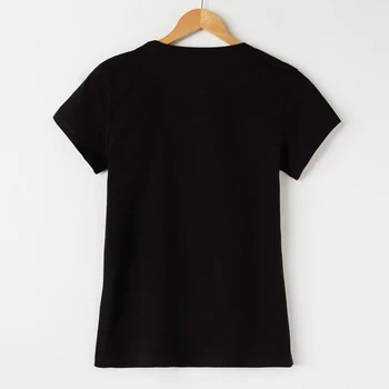 Dámske tričko s okrúhlym golierom, čierne, veľkosť 48