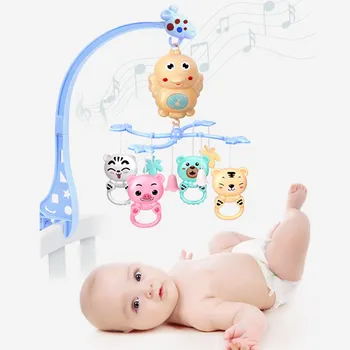 Dieťa Hrkálky Postieľky Mobilné Telefóny Hračky Na Diaľkové Ovládanie Rotujúce Postieľky Mobile Posteľ Hračky Hudobné Vzdelávacie Hračky Novorodenca Baby Boy Toy