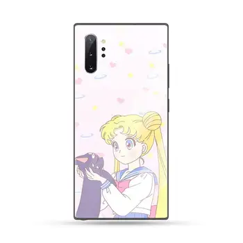Sailor Moon Mäkký Kryt Telefónu Tvrdeného skla Pre Samsung S6 S7 okraji S8 S9 S10 e plus note8 9 10 pro