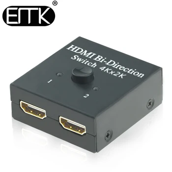 EMK HDMI Prepínač 2 Porty Bi-directional Manuálne Prepínanie 2x1 1x2 HDMI Splitter-HDCP Priechod Podporuje Ultra HD 4K 3D 1080P