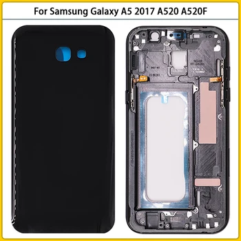 Nové A520 Plný Bývanie obal Pre Samsung Galaxy A5 2017 A520F Strede Rámu Podvozku, Rámu Batérie Zadný Kryt, Dvere, Zadný Kryt Replac