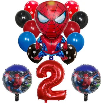 14pcs Spiderman Kapitán Amerika iron Man kolo balón Baby Sprcha Číslo Balóny happy Birthday Party Dekor Deti Hračka Latex loptu