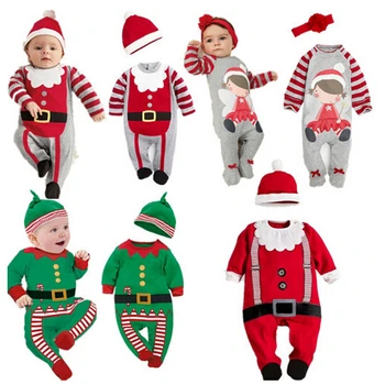 PPY-78,2019 Vianočné Dieťa remienky Kostým detský novorodenca oblečenie s dlhým rukávom jar deti dojčenské oblečenie set top+klobúk