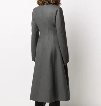 Vintage Vlnené Kabát Ženy Móda Sukne Štýl Jeseň a v Zime slim dlho Outwear
