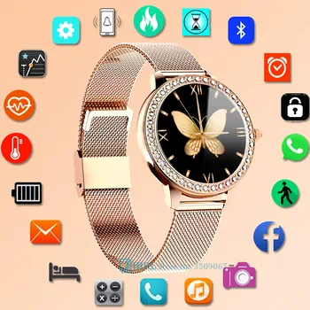 Móda Kolo Smart Hodinky Ženy Športová Elektronika Smart Hodiny Pre Android, IOS Fitness Tracker Full Touch Smart-hodinky