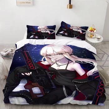 2/3 Kusov Japonskom Anime posteľná bielizeň Nastaviť Guľomet Cool Dievča Perinu bytový Textil Posteľ Deka Kryt US/EU/AU Veľkosť Kryt Nastaviť