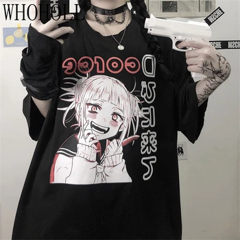 Čistá Bavlna Unisex Gotický T-shirts Ženy Anime Roztomilý cool dievča Tlač Voľné Krátke rukávy T-shirt Študentka, Top Harajuku