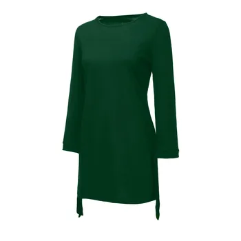 40# Nového Roku 2020 Jeseň Zimné šaty Ženy Móda jednofarebné O-krku Masívneho Čela Elegantné Straigth Šaty Jar Voľné Mini Šaty