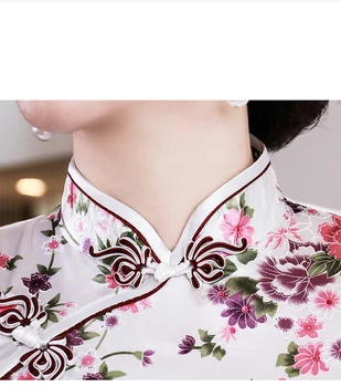 2019 Nové Letné Krátke Cheongsam Šaty Čínsky Štýl Slim Vintage Vestido Plus Veľkosť Šaty Qipao