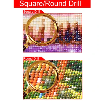 Full Round-Diamond mozaiky Fialová deň Plný Námestie Diamond maľovanie 5D DIY Diamond výšivky Cross stitch