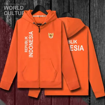 Indonézia Indonézsky IDN ID mens mikina hoodies zimné zips cardigan dresy coats mužov bundy národ oblečenie mikina