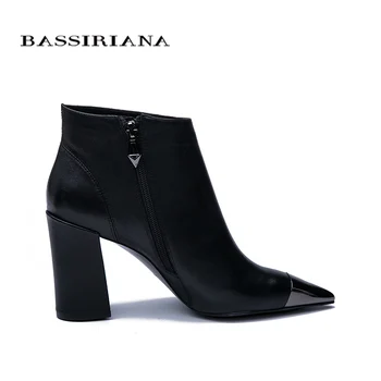 Bassiriana 2020 Jar NOVÉ vysoké podpätky, topánky ženy kožené čierne topánky pohodlné krátke