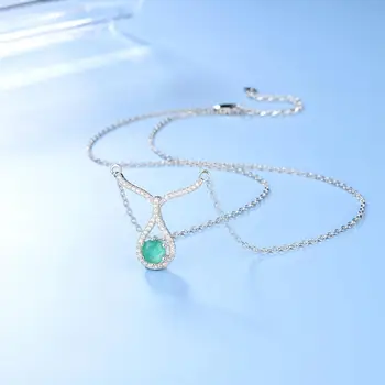 GEM BALET Prírodný Zelený Smaragd Klasický Náhrdelník Prívesok Pre Ženy Wift Šperky 925 Sterling Silver Drahokam Prívesok