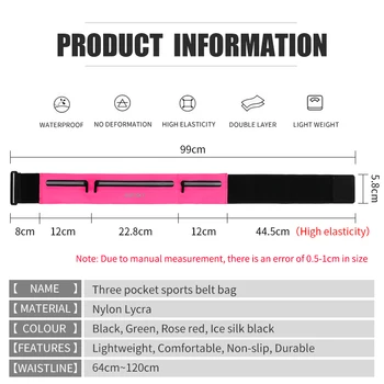 Haissky Elastické Opasok Beží Fón Taška puzdro pre iPhone SE 2020 11 Pro Max Xs Max XR 8 7 6 Tri Vrecká Vodotesná Športová Taška