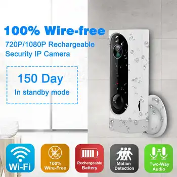 Drôt-free Home Security 1080P HD Mini IP Kamera WiFi Bezdrôtové Nočné Videnie Kamery 3000mA Nabíjateľná Batéria PIR Fotoaparát