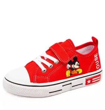 Disney Deti Plátno Topánky Cartoon Mickey Mouse Dievča Priedušná Obuv Módne Deti Topánky Pre Chlapca Ležérne Topánky Študent