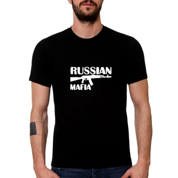 HT0004# RUSKEJ MAFIE čierne tričko mužov tričko pánske tričko vrchole letné Tričko fashion pohode okrúhlym výstrihom, krátky rukáv tričko