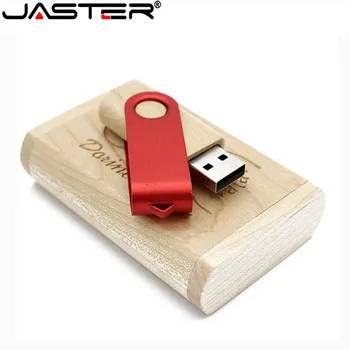 Jaster univerzálny USB2.0 drevené flip box kovové flip w063 multi color USB disk láska USB flash disk malý darček 16GB 32GB