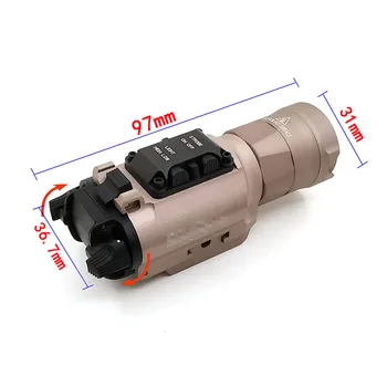 XH35 Zbraň svetlo Taktická Baterka Airsoft Duálny Výstup Ultra-Vysoké Biele LED Jas Strobo Fit 20 mm Železničnej