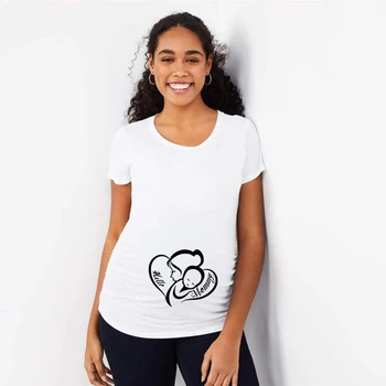 Ahoj Maminka Materskej Vtipné Tričko Tehotenstva Tee Plus Veľkosť Tehotná Žena Tričko Baby Krátky Rukáv T Košele, Topy