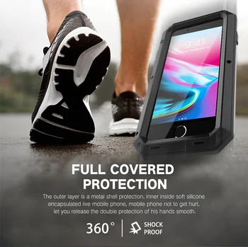 Heavy Duty Armor Protection Kovové Hliníkové telefón puzdro pre iPhone 11 12 mini Pro XS MAX SE 2 XR X 6 6 7 8 Plus Shockproof Kryt