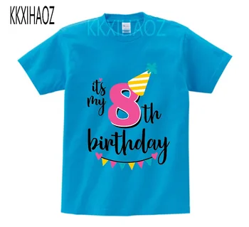 Baby Chlapci/Dievčatá Happy Birthday List je môj 7.-9. narodeniny Tlač Oblečenie Deti T košele, Deti Číslo 1-9 Narodeninám N