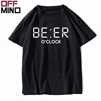 VYPNÚŤ MYSEĽ bavlna PIVO OCLOCK zábavné mužov tričko príležitostné letné voľné mužov tričko cool o-neck t-shirt muž muži košele FU0134