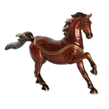 Arabský Kôň Lakované Trinket Box Drahocenná Pamiatka Box Kôň Figúrka Darčeky Kovové Dekorácie Stola