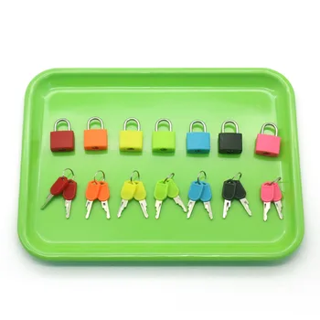 Mini Farba Zámky Montessori Praktický Život 7pcs Zámok Zelený Zásobník Montessori Začiatku Predškolského Vzdelávania Juguetes Montessori A1066F