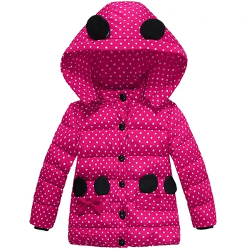 2020 časovo obmedzené Rayon Polyester Bavlna Nové Dievčatá Zimný Kabát Dieťa Bunda Teplé vrchné oblečenie Deti Malé Bodky oblečenie Oblečenie