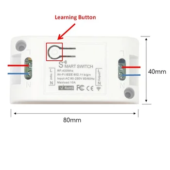 Diese Smart Light Switch Tlačidlo WiFi/433Mhz Bezdrôtové Diaľkové Ovládanie vypínač AC85~220V Radič Pre Led/Svetlo/Svetlo