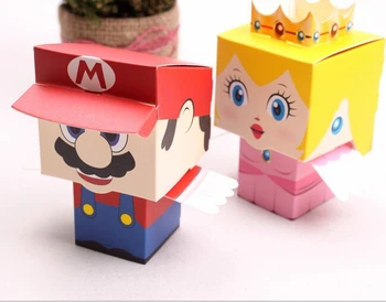50pcs/veľa karikatúra Super Marie Bros princezná Nevesta a Ženích svadobné zdvorilosti Mario candy box svadobné dary