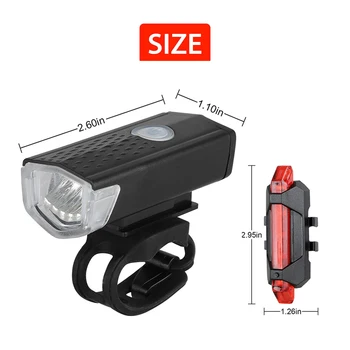 Nepremokavé Cyklistické Svetlo USB LED Nabíjateľná 3 Režim Predné Svietidlo na Bicykel Predné Zadné predné svetlo Lampy Baterky Cyklistické Doplnky