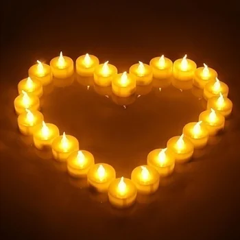 Horúce 24/48pcs Flameless LED Tealight Čajové Sviečky, Svadobné Svetlo Romantické Sviečky, Svetlá na spoločenské, Svadobné Dekorácie