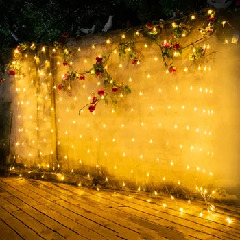 Vianočný Veniec Víla Svetlo 2x2/jednotky 2x3/6x4M Vonkajšie LED Čistý Oka String Svetlo Ligotať Vianočné Svetlo Pre Svadobné Party Dovolenku