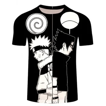 Letné nwe new Mužov A Žien T-Shirt 3d Tlač Detí Komiksu, Anime Naruto Uchiha O-Krku-Krátke Rukávy Top