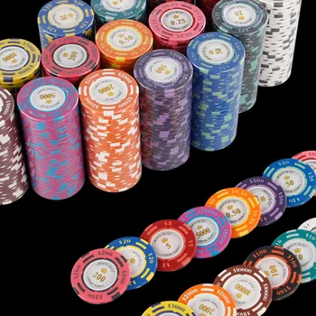 25 ks/set Pokerové Žetóny Texas Hold ' em 14g Hliny, KASÍNO, herňa, Kasíno, Mincí