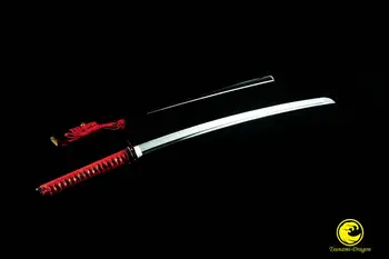 Hlina Tvrdeného Bitka Pripravený L6 Ocele Čepeľ Japonský Samuraj Meč Katana Suguha Britva Ostré Full Tang