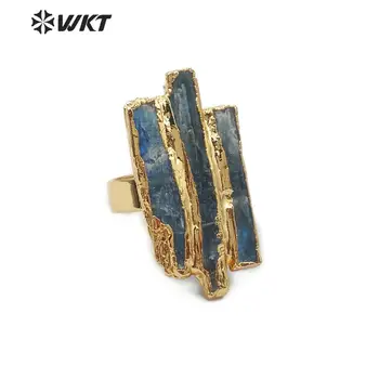 WT-R336 WKT Nový Príchod Vintage Prírodné Modré Kyanite Nepravidelného Tvaru Krúžky S elektrolyticky pokrývajú Prstene Pre Ženy Prstene, Šperky