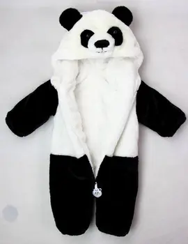 Zviera Panda Jeden Kus Romper Dlhý Rukáv Bavlna Novorodenca Jumpsuit Cartoon Romper Dieťa Kostým Oblečenie Oblečenie
