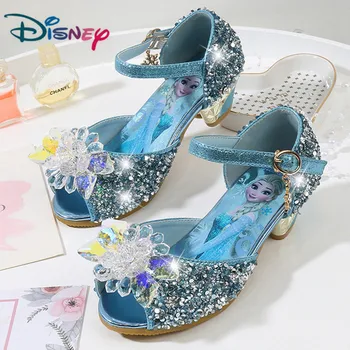 Disney Mrazené Princezná Dievča Sandále detské Zvýšiť Letné Topánky S PU/Drahokamu Dieťa Jediné Topánky Sandalia Infantil