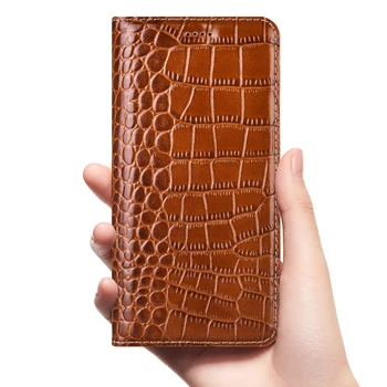 Krokodíl zrna originálne kožené peňaženky telefón prípade držiteľa karty pre Huawei Honor 20 Lite/Česť 20i/Česť 20S kryt závesu prípade