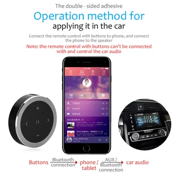 Bluetooth Media Volant, Diaľkové Ovládanie Selfie Začiatok Siri Bezdrôtová Handsfree Súprava do Auta pre iPhone, Android a iOS