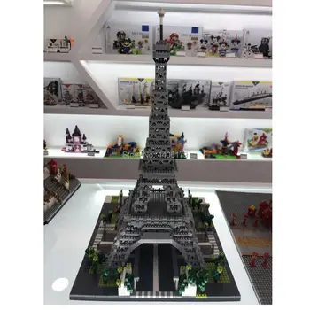 Horúce lepining tvorcov slávneho mesta na Ulicu MOC Eiffelova Veža v Paríži, Francúzsko micro diamond stavebné bloky model tehly hračky darček